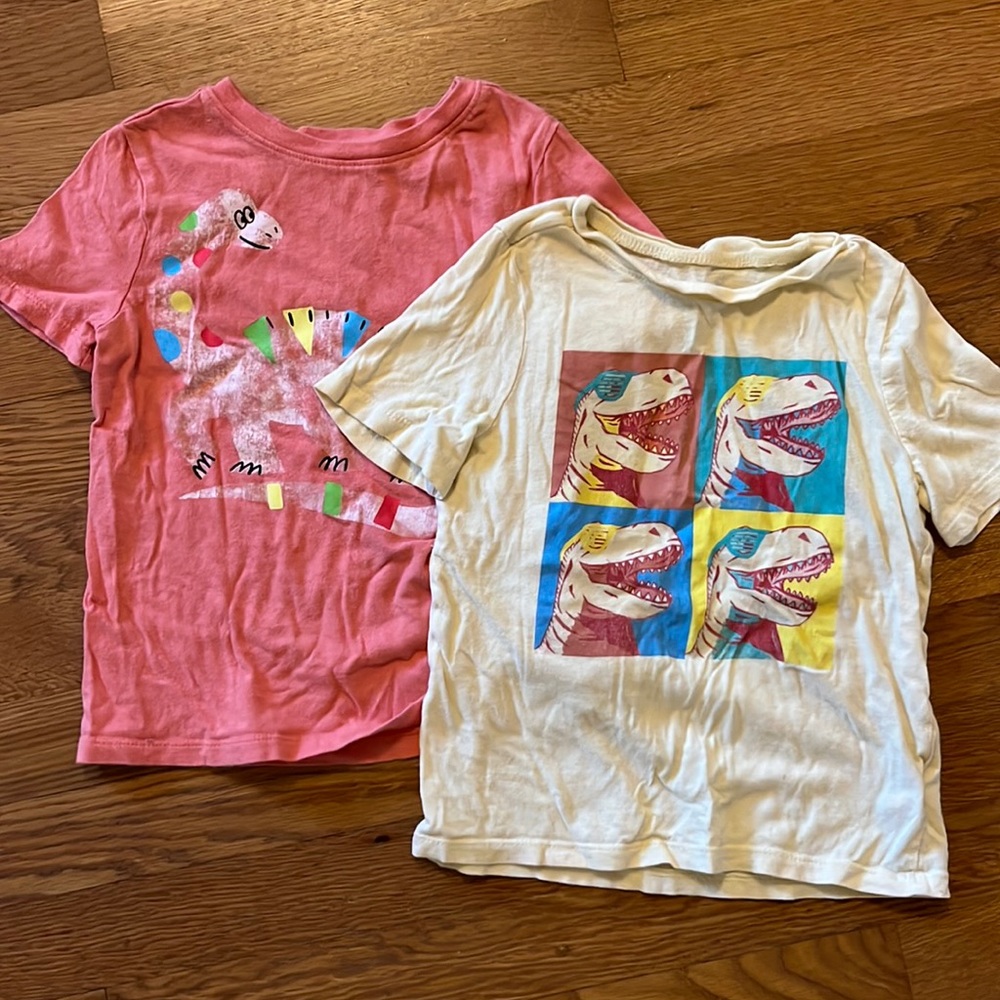 2 Dino tees size 5T old navy